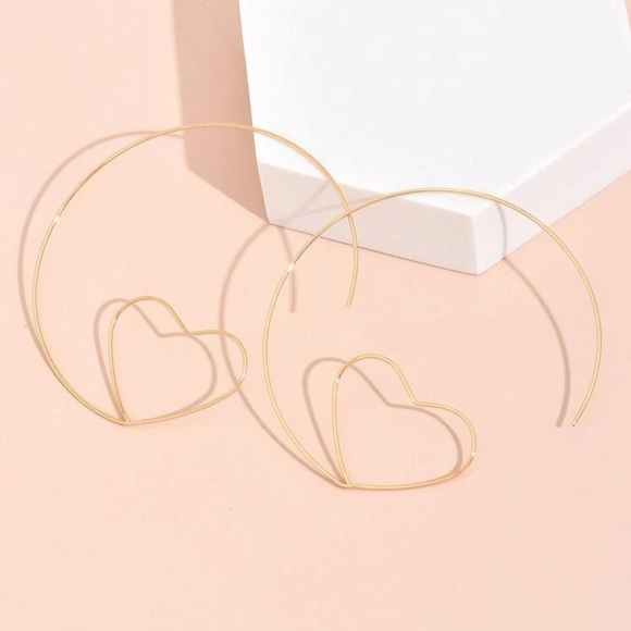 Heart Hoop Earrings - Picture 4 of 4